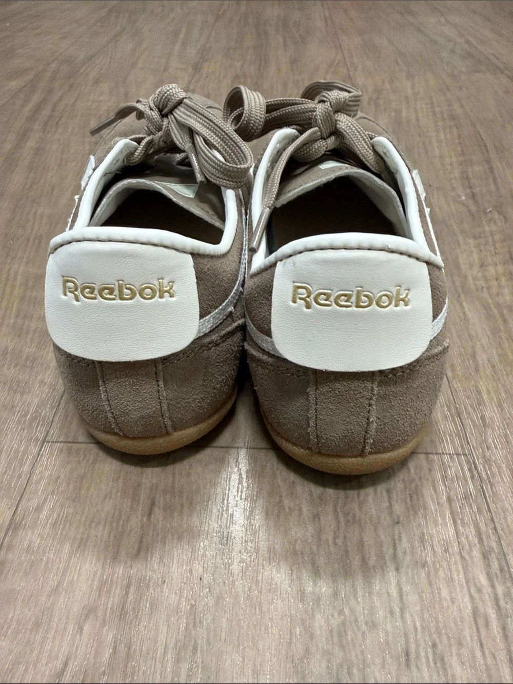 Women’s Reebok Ultra Lo Suede Casual Sneakers in Taupe with White Accents